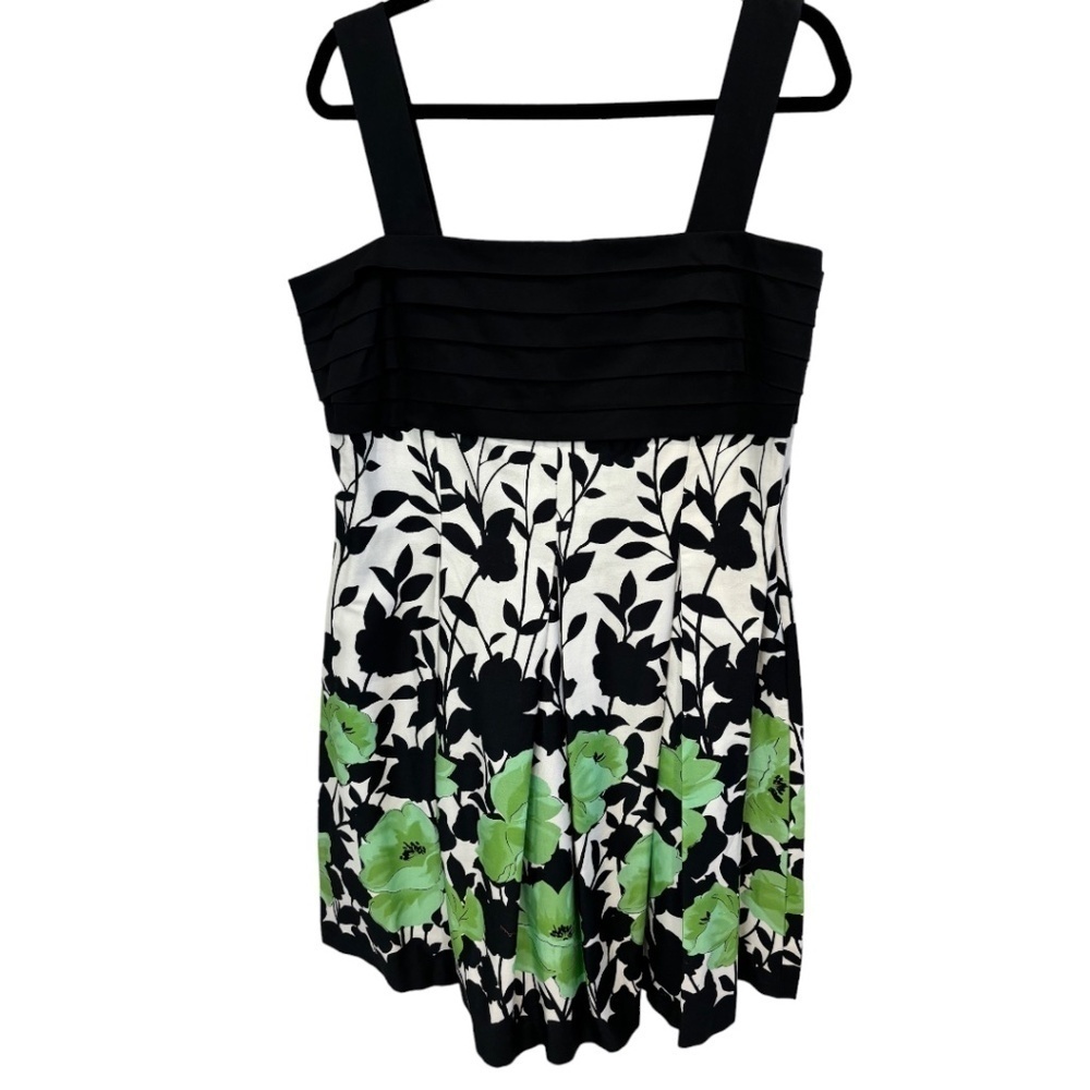 Jessica Howard Plus Size Green White Black Side Zip Sundress Size 16 - Picture 2 of 5